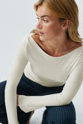 Soft touch boatneck top - Iron