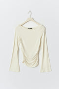 Soft touch boatneck top - Iron