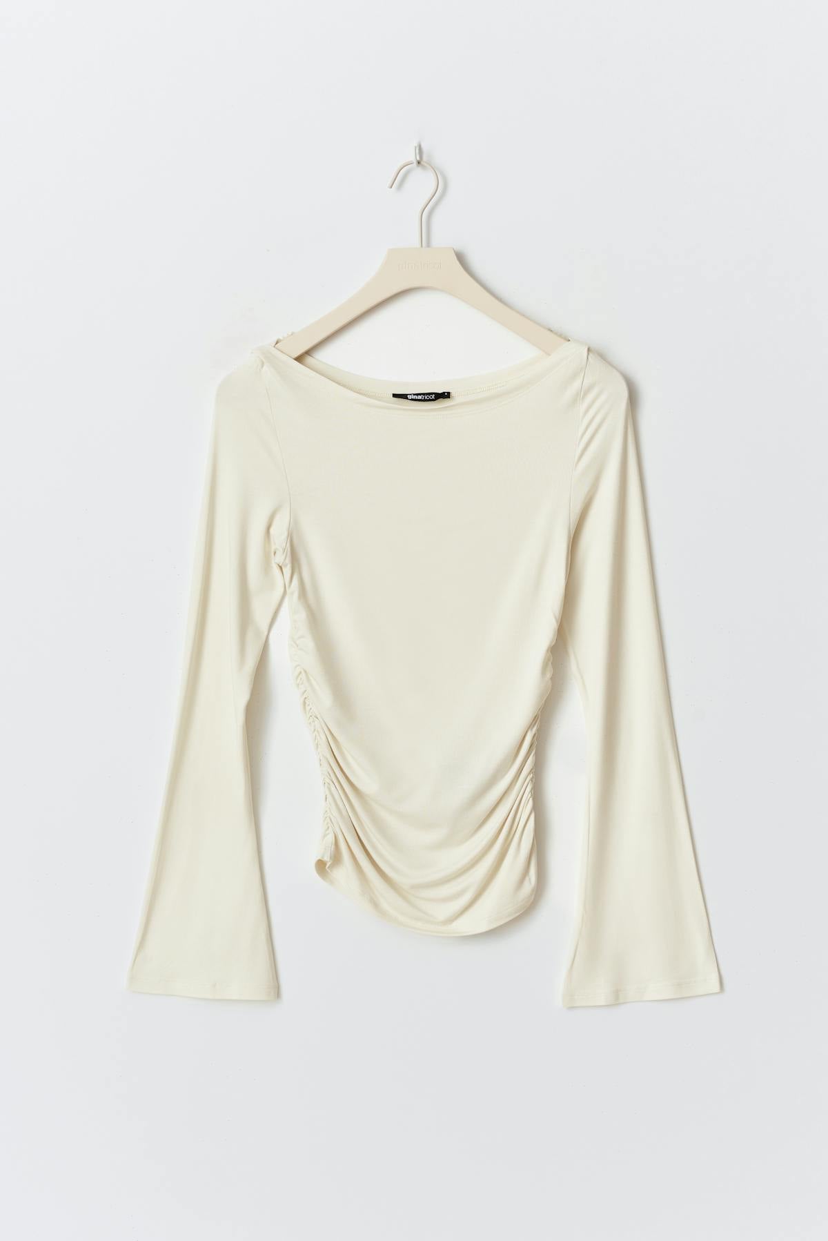 Soft touch boatneck top - Iron
