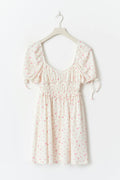 puff sleeve dress - Pink flower