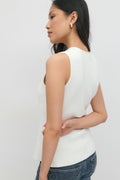Knitted button vest - Blanc cassé