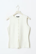 Knitted button vest - Blanc cassé