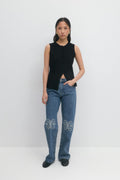 Knitted button vest - Noir