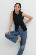 Knitted button vest - Blanc cassé
