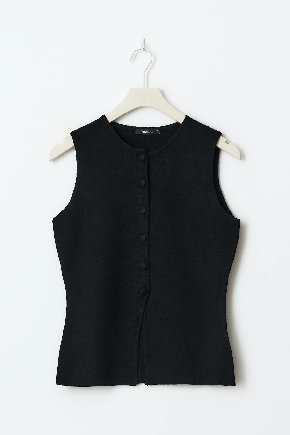 Knitted button vest - Noir