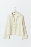 Tie front cardigan - Ecru