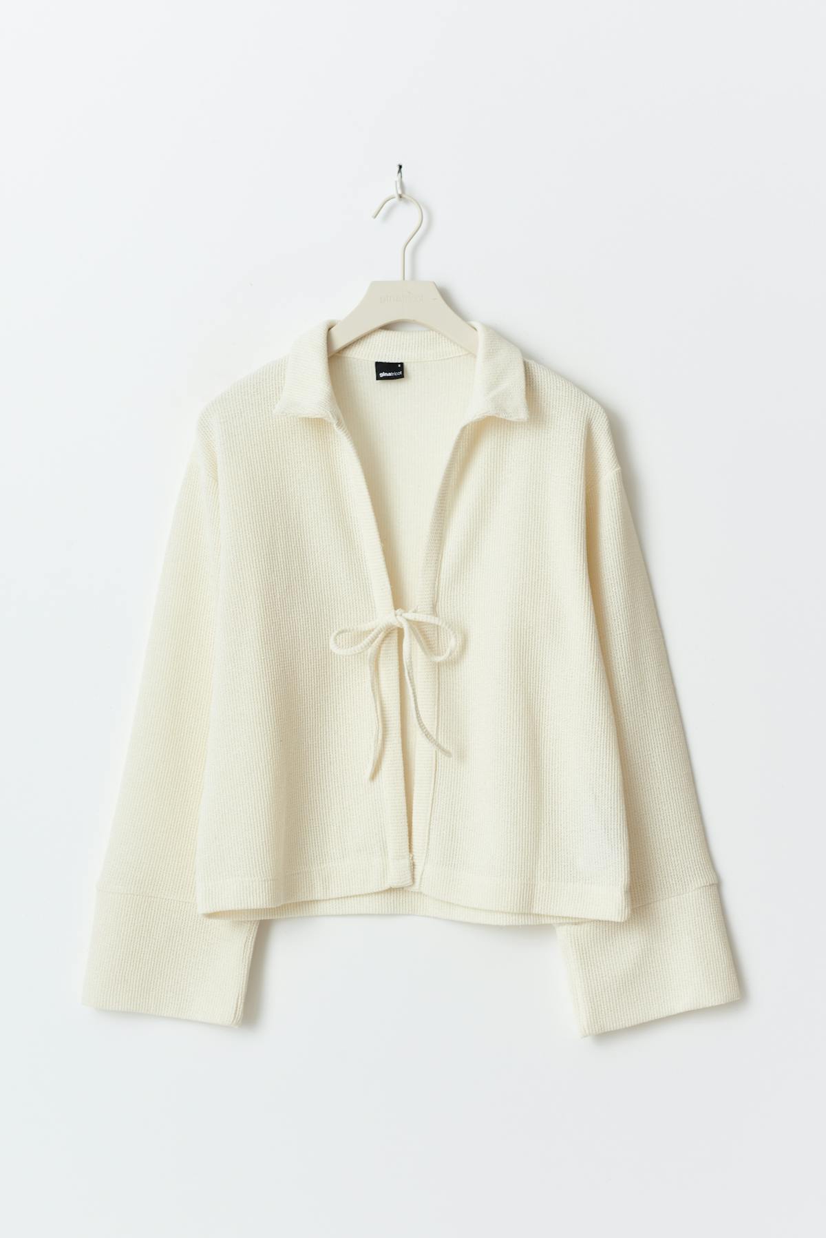 Tie front cardigan - Ecru