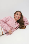 Y knitted cardigan - Pink melange