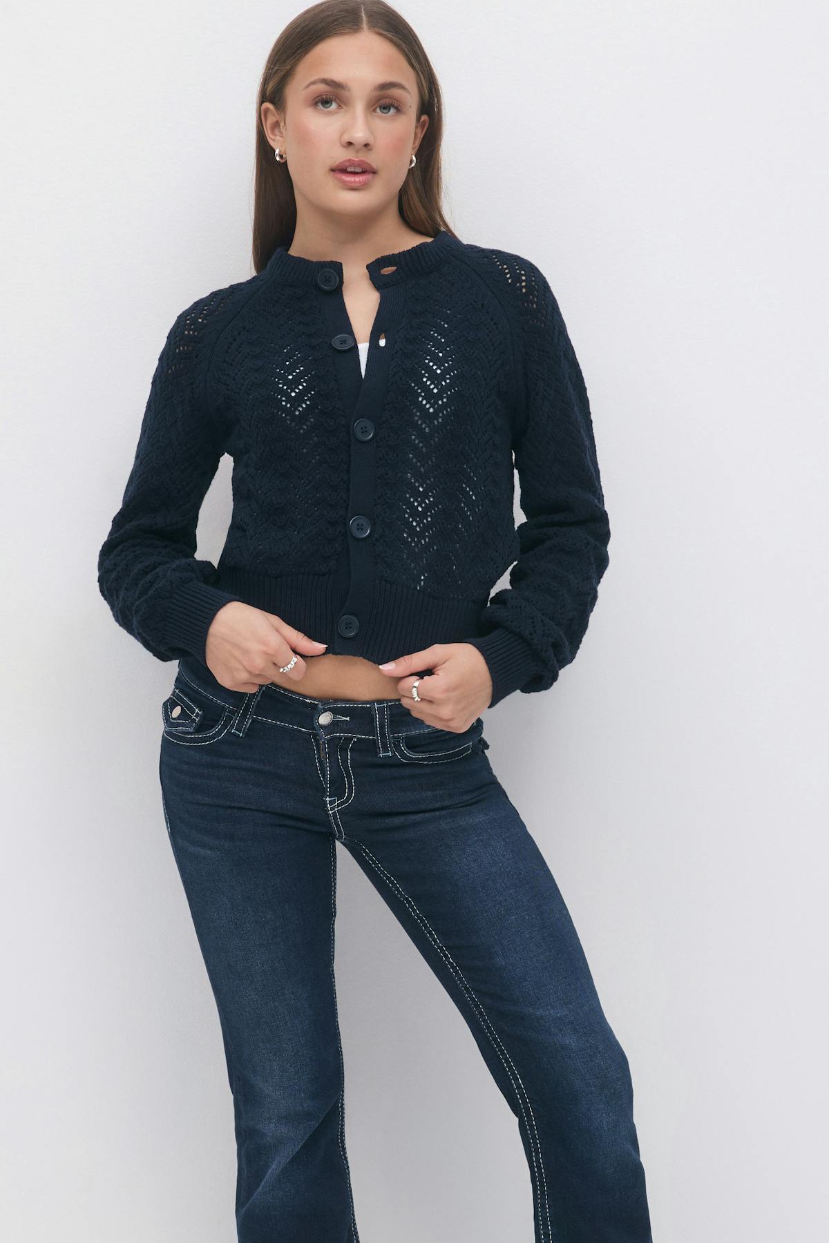 Y knitted cardigan - Rose