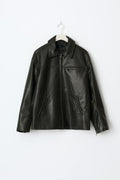Oversized pu jacket - Marron foncé