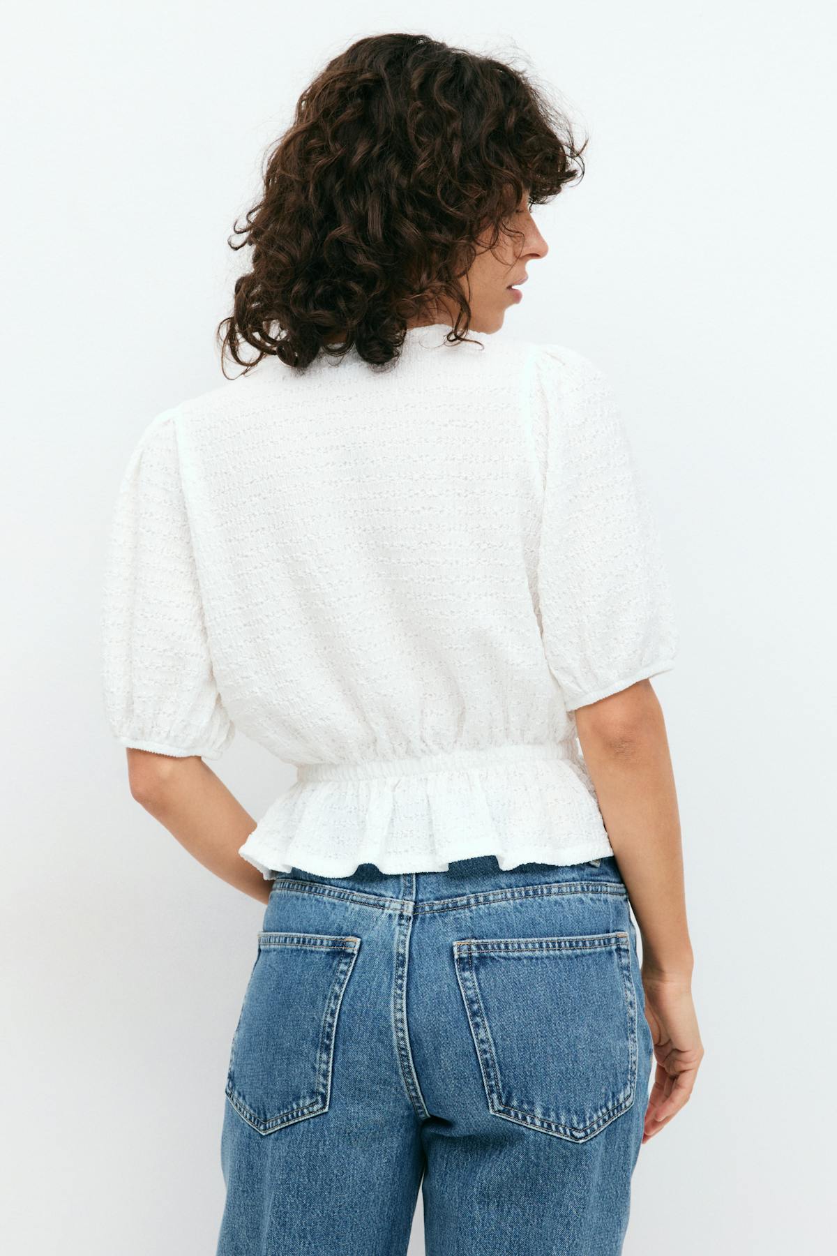 Puff sleeve top - Pink ditsy