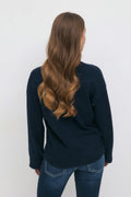 Y knit v-neck sweater - Navy blazer