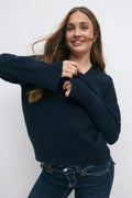 Y knit v-neck sweater - Navy blazer