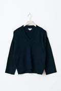 Y knit v-neck sweater - Navy blazer