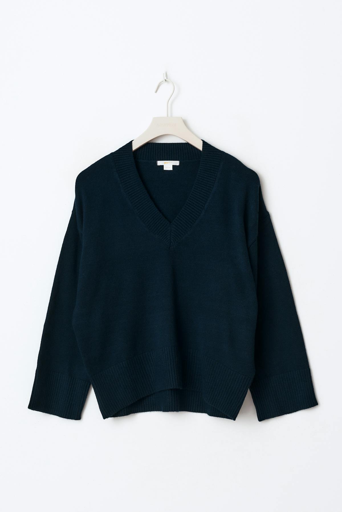 Y knit v-neck sweater - Navy blazer