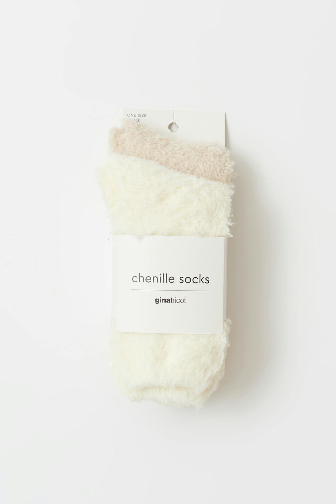 2-pack chenille socks - Offwhite/beige