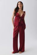 Satin pyjamas trousers - Bordeaux