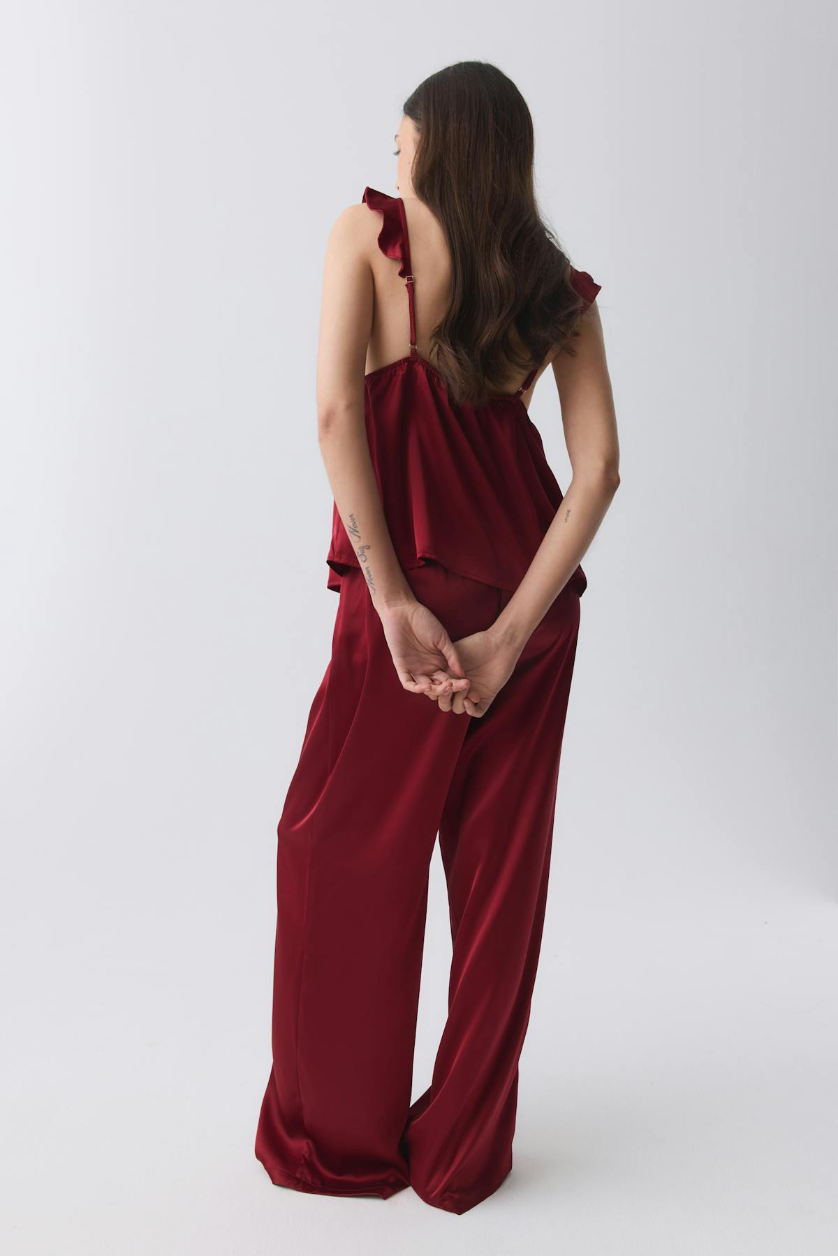 Satin pyjamas trousers - Bordeaux