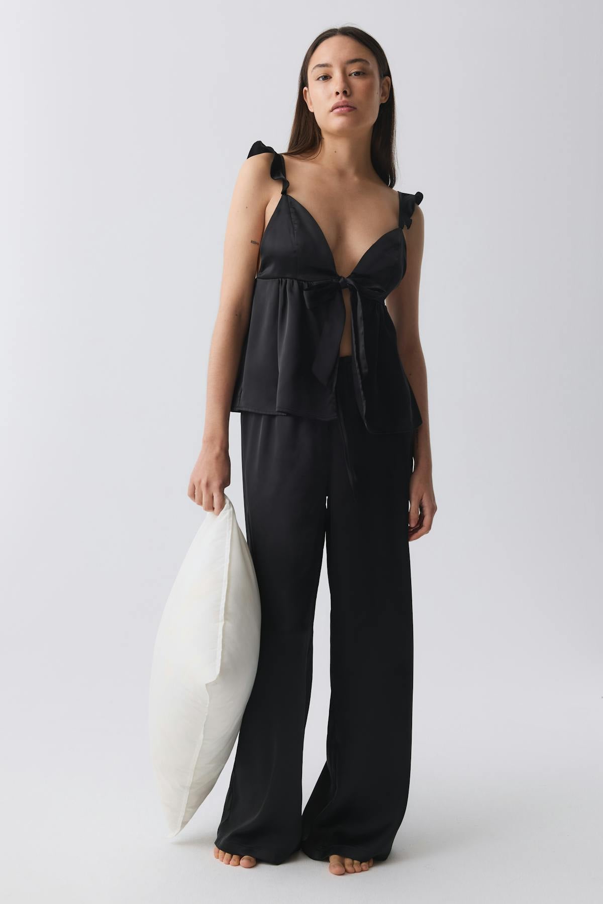 Satin pyjamas trousers - Bordeaux