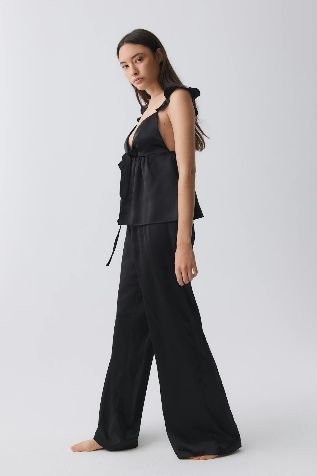 Satin pyjamas trousers - Bordeaux