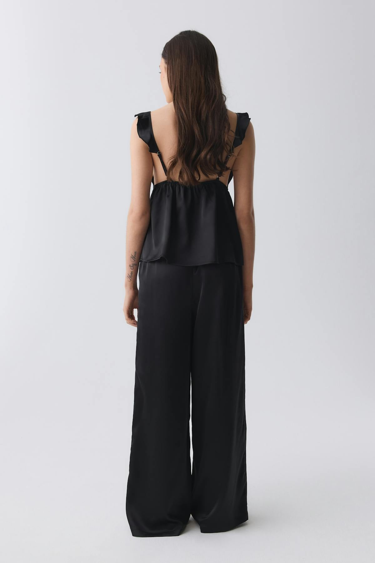 Satin pyjamas trousers - Noir