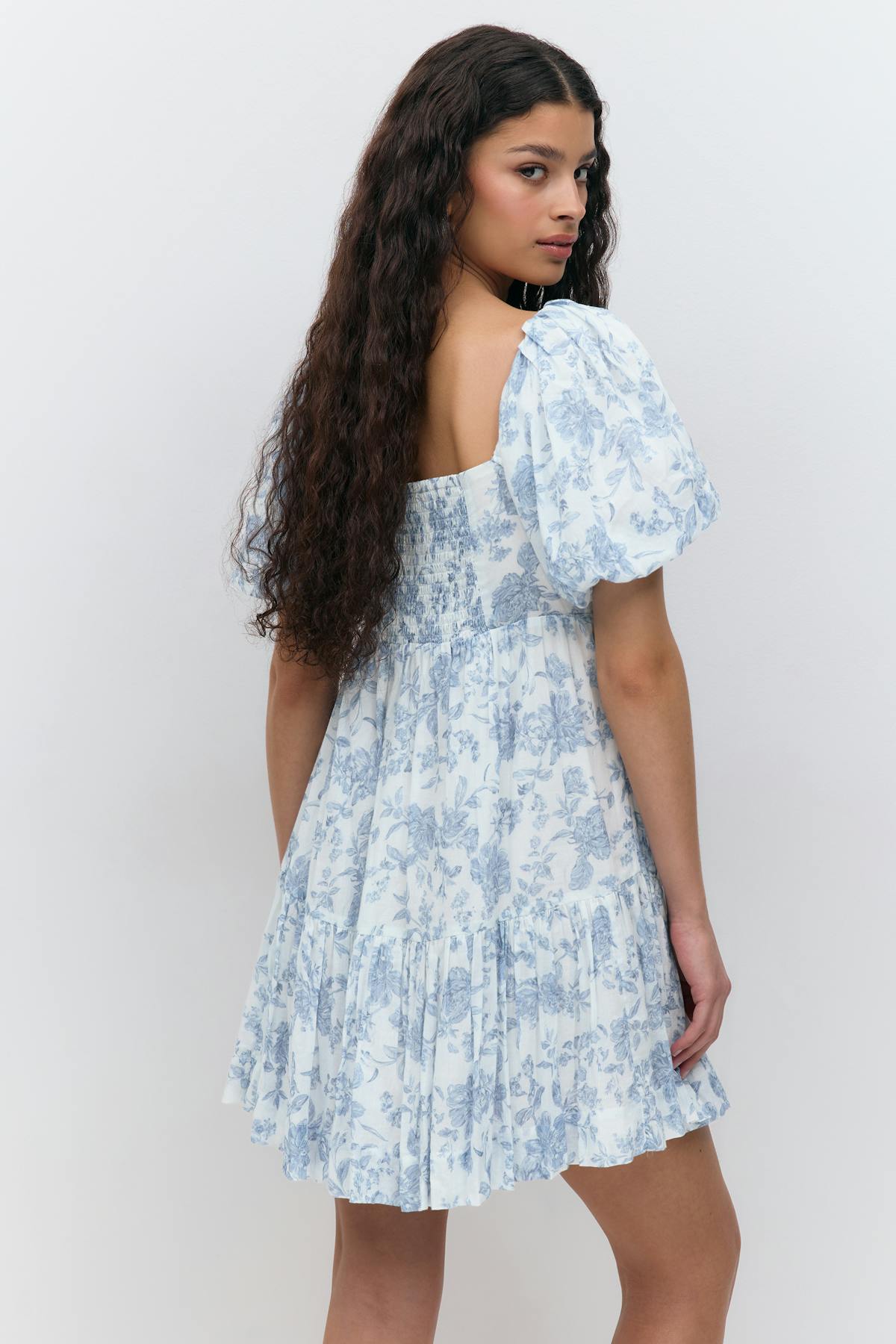 puff sleeve dress - Blanc