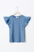 Y frill top - Cornflower blue