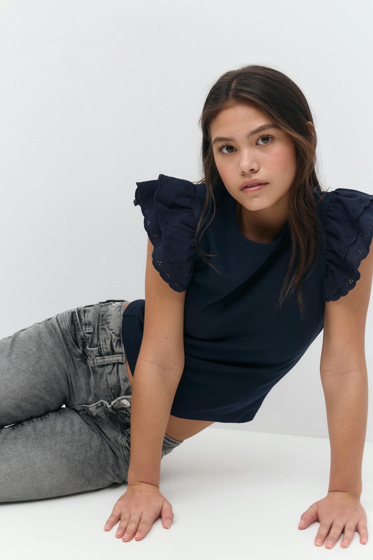 Y frill top - Violet