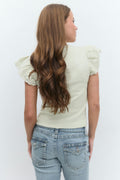 Y frill top - Green lily