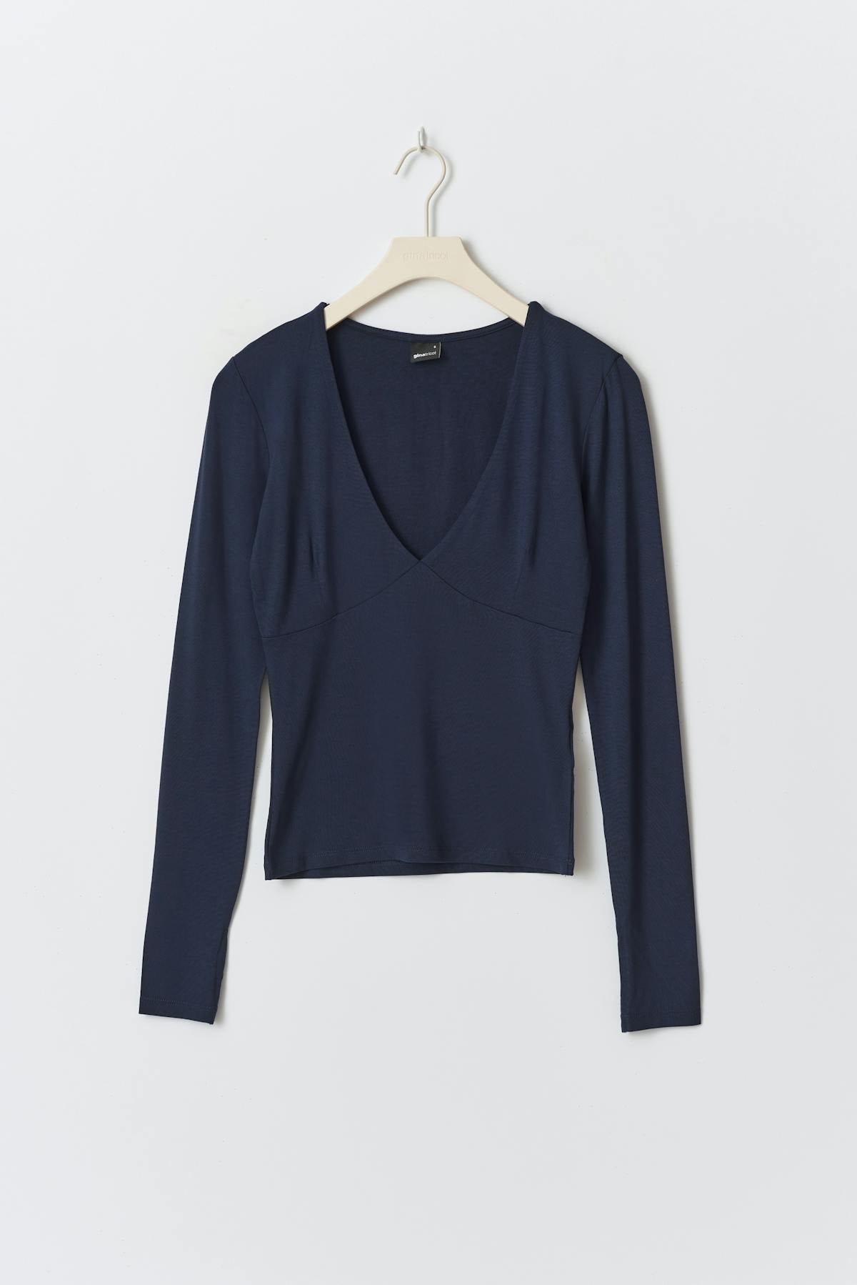 Soft touch v-neck top - Black iris
