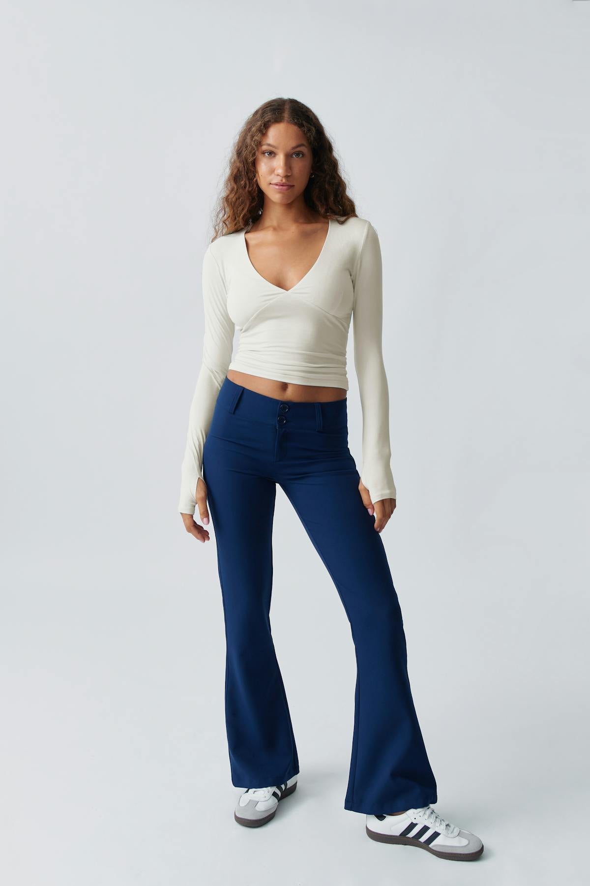 Soft touch v-neck top - Noir