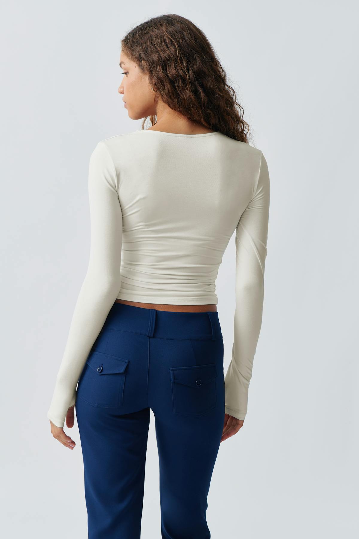 Soft touch v-neck top - Noir