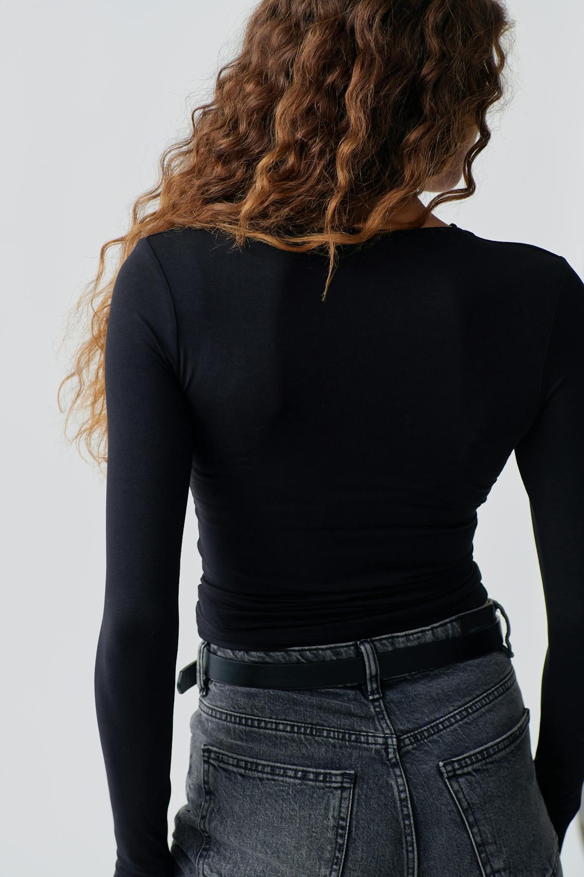 Soft touch v-neck top - Noir