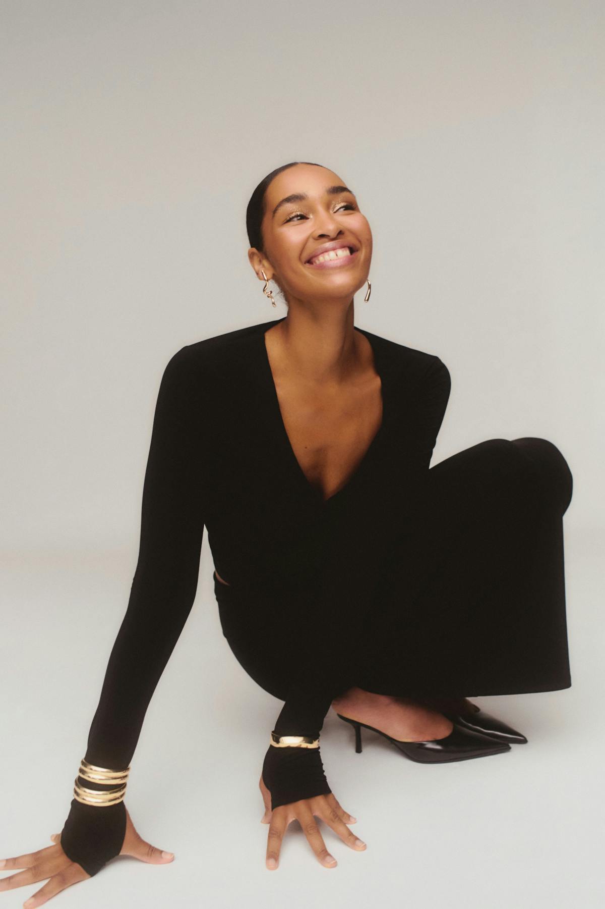 Soft touch v-neck top - Black iris