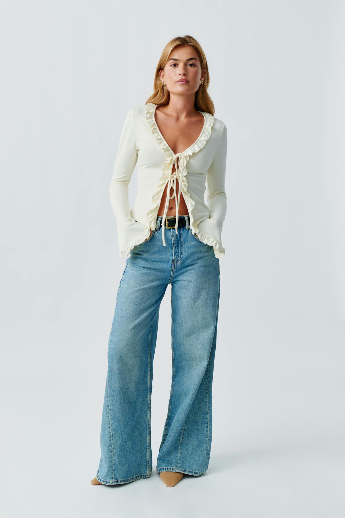 Frill top - Pale mauve