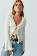 Frill top - Pale mauve