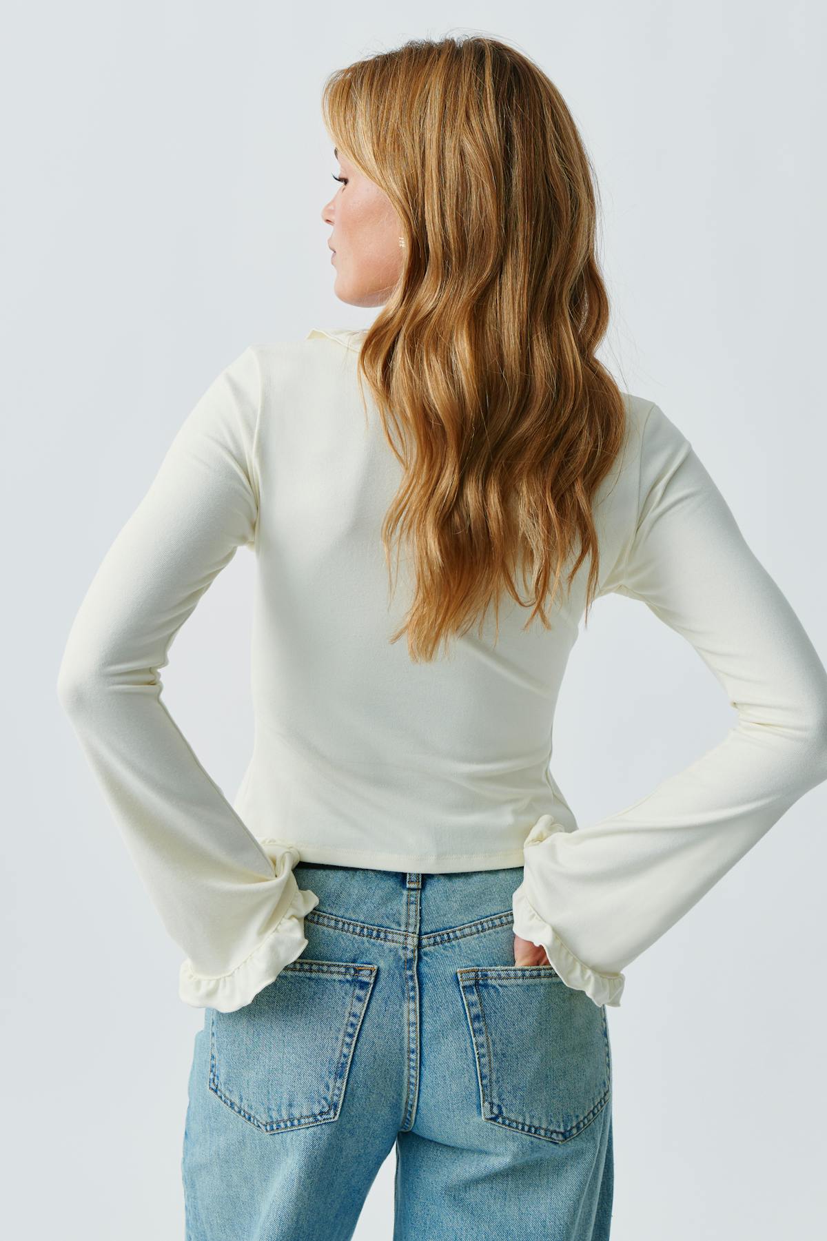 Frill top - Pale mauve