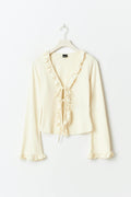 Frill top - Pale mauve