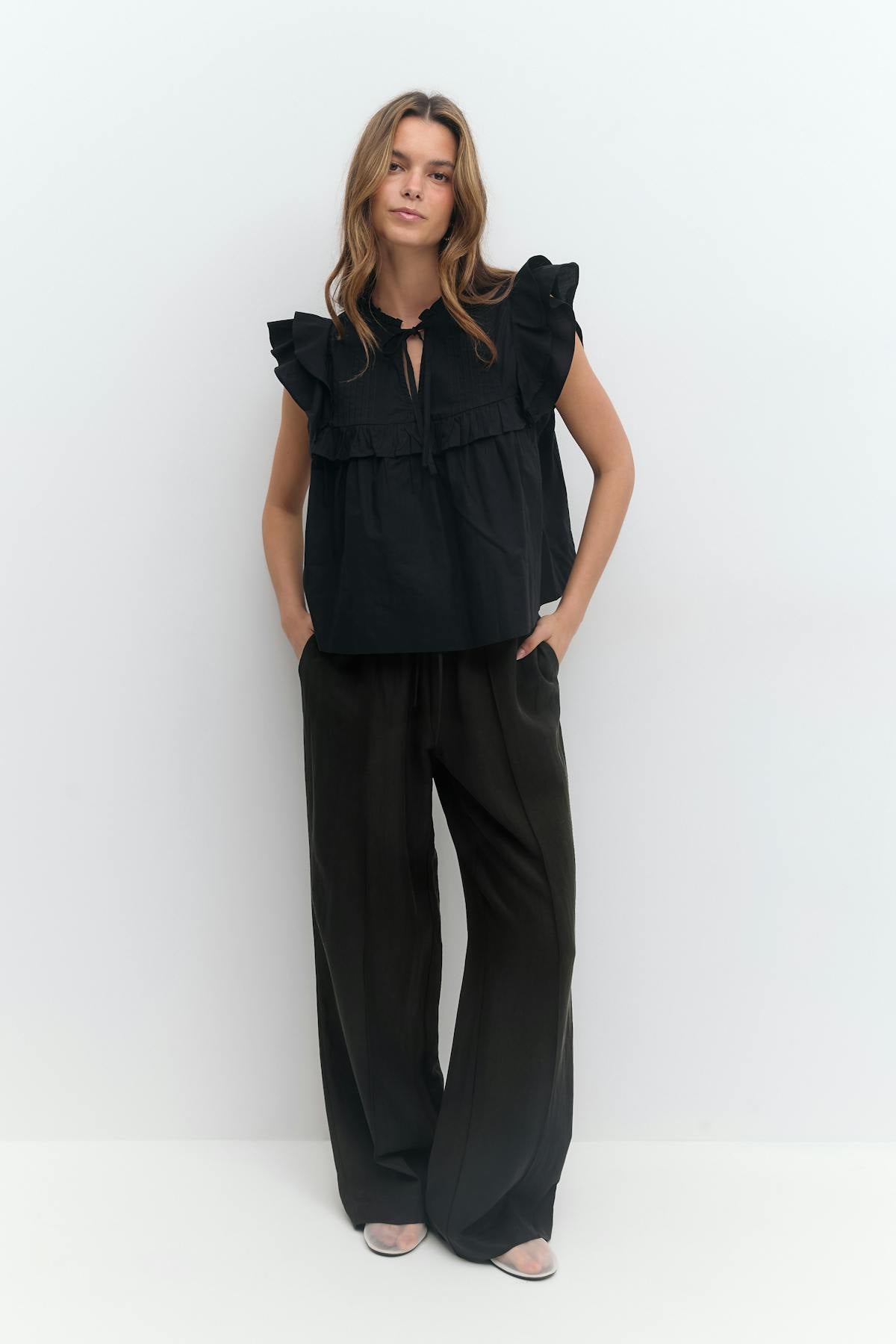 Relaxed wide trousers - Noir