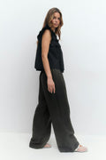 Relaxed wide trousers - Noir