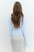 Wrap top - Grey melange