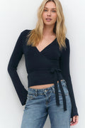 Wrap top - Skywriting