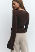 Wrap top - Grey melange