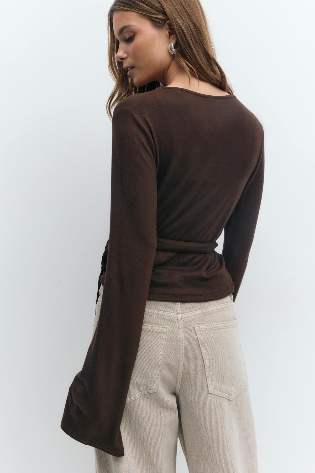 Wrap top - Grey melange