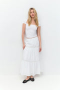 Lace maxi skirt - Blanc