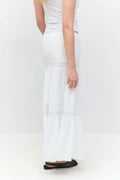 Lace maxi skirt - Blanc