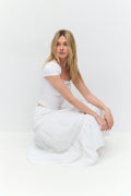 Lace maxi skirt - Blanc