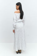 Lace maxi skirt - Flower aop