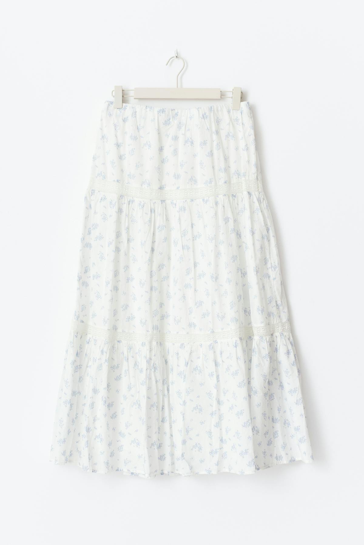 Lace maxi skirt - Flower aop