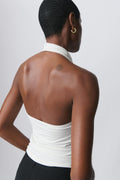 Soft touch halterneck top - Noir